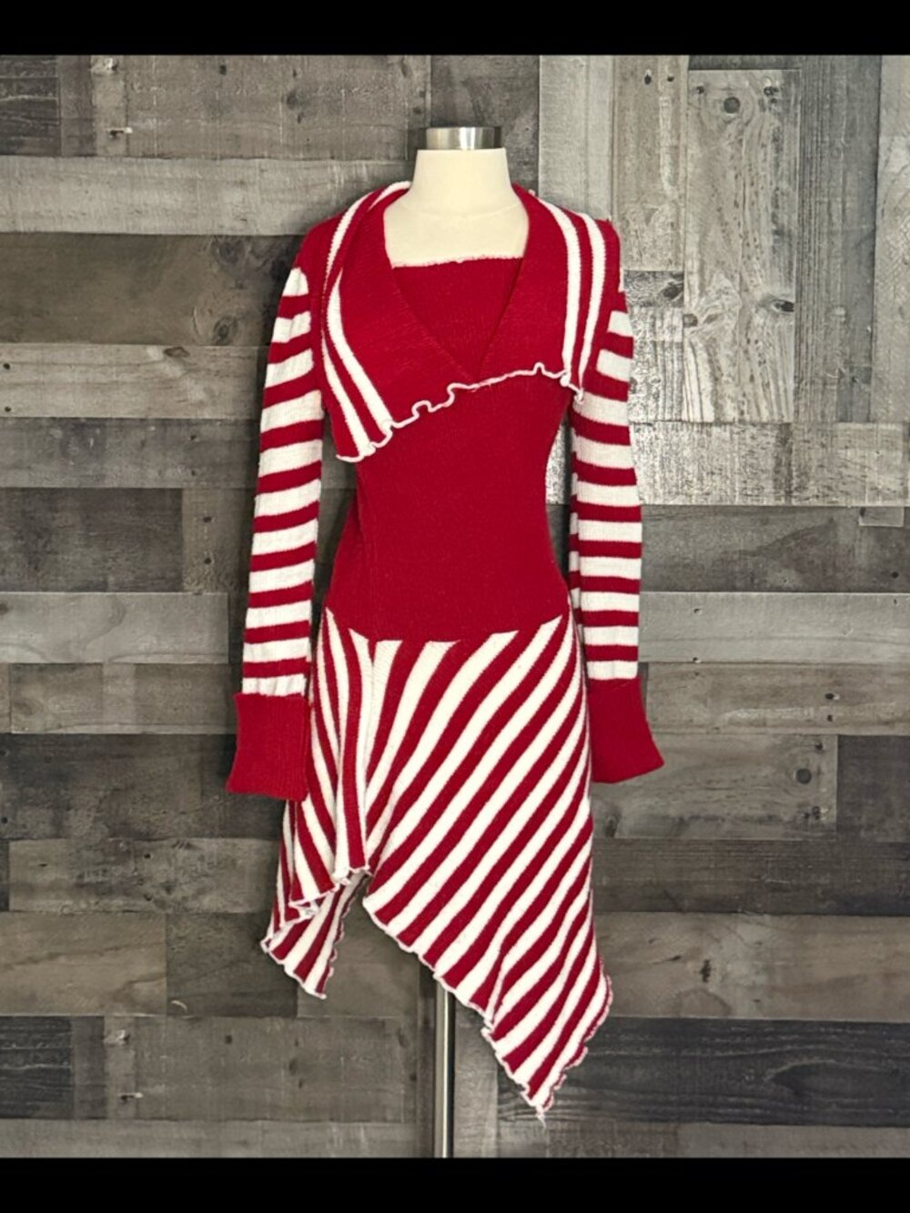 Christmas Elf dress small red white stripes candy cane holiday costume party